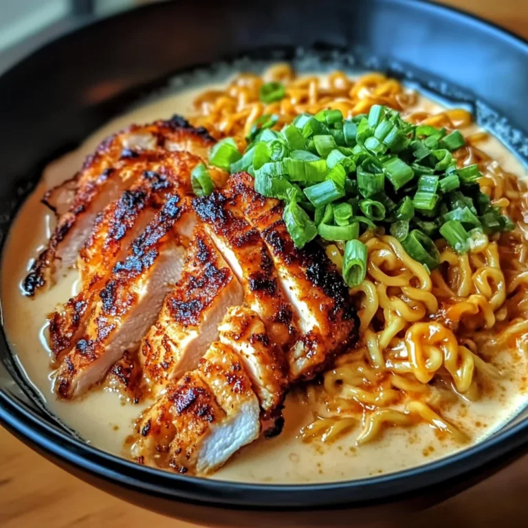Fiery Chicken Ramen with Creamy Garlic Sauce